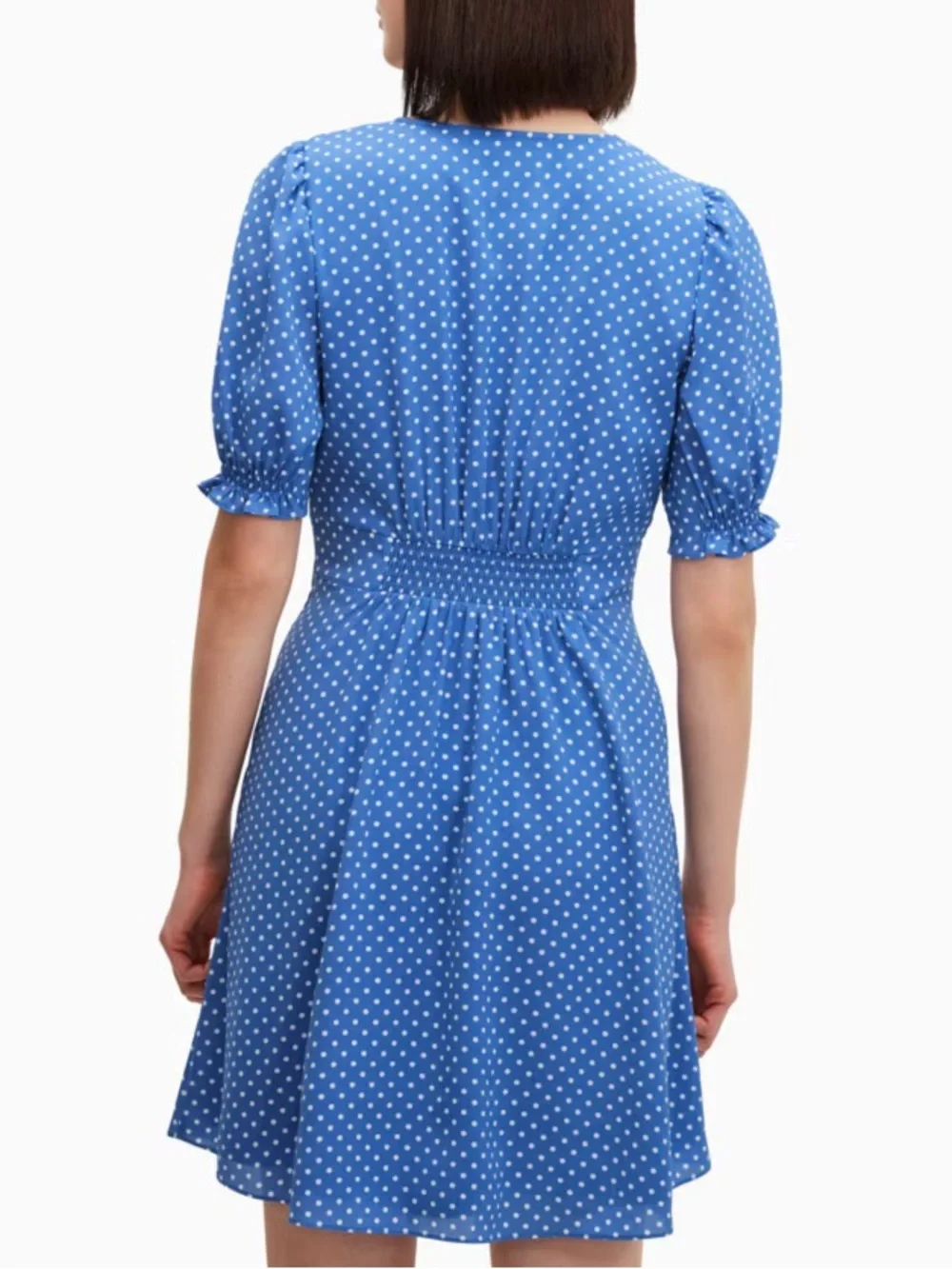 Kate Spade New York Tea Garden Dot Dress Blue Luxury Polka Dot Fit & Flare.   21
